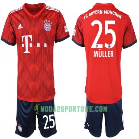 Koszulka Bayern Monachium Müller 25 Dziecięcy Domowe Stroje Piłkarskie 2018-2019 Krótki Rękaw